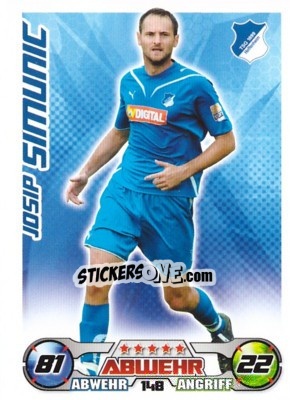 Sticker JOSIP SIMUNIC - German Football Bundesliga 2009-2010. Match Attax - Topps