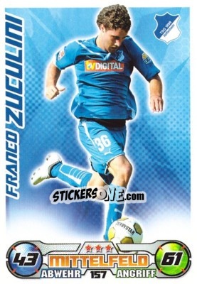 Sticker FRANCO ZUCULINI - German Football Bundesliga 2009-2010. Match Attax n. 157 - Topps