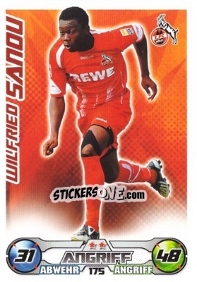 Sticker WILFRIED SANOU - German Football Bundesliga 2009-2010. Match Attax n. 175 - Topps