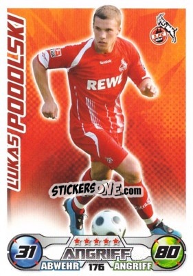 Sticker LUKAS PODOLSKI - German Football Bundesliga 2009-2010. Match Attax n. 176 - Topps