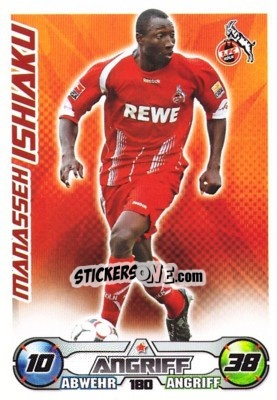 Sticker MANASSEH ISHIAKU - German Football Bundesliga 2009-2010. Match Attax n. 180 - Topps