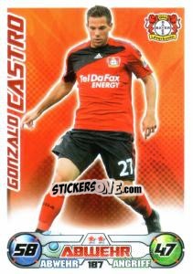 Sticker GONZALO CASTRO - German Football Bundesliga 2009-2010. Match Attax n. 187 - Topps