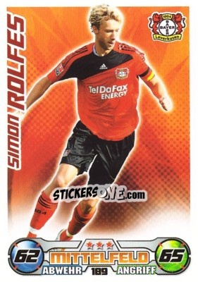 Sticker SIMON ROLFES - German Football Bundesliga 2009-2010. Match Attax n. 189 - Topps