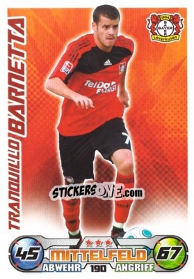 Sticker TRANQUILLO Barnetta - German Football Bundesliga 2009-2010. Match Attax - Topps