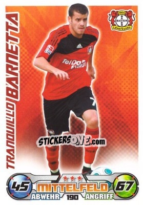 Sticker TRANQUILLO Barnetta - German Football Bundesliga 2009-2010. Match Attax n. 190 - Topps