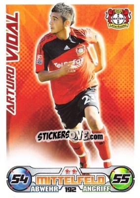 Sticker ARTURO VIDAL - German Football Bundesliga 2009-2010. Match Attax n. 192 - Topps