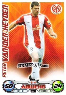 Sticker Peter Van Der HEYDEN - German Football Bundesliga 2009-2010. Match Attax n. 201 - Topps