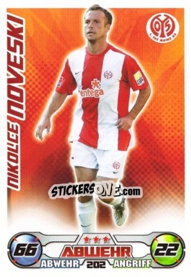 Sticker NIKOLCE NOVESKI - German Football Bundesliga 2009-2010. Match Attax n. 202 - Topps