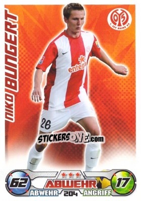 Sticker NIKO BUNGERT - German Football Bundesliga 2009-2010. Match Attax - Topps
