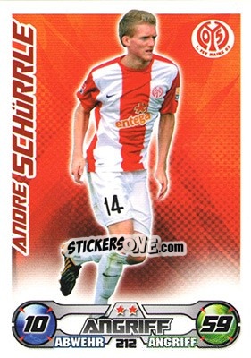 Sticker ANDRE SCHüRRLE - German Football Bundesliga 2009-2010. Match Attax n. 212 - Topps