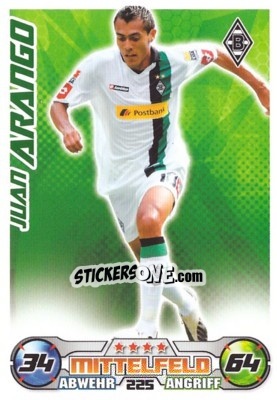 Sticker JUAN ARANGO - German Football Bundesliga 2009-2010. Match Attax n. 225 - Topps