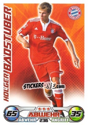 Sticker HOLGER BADSTUBER - German Football Bundesliga 2009-2010. Match Attax n. 236 - Topps