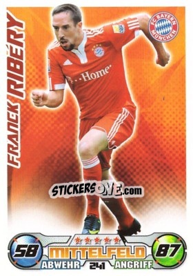 Sticker FRANCK RIBERY - German Football Bundesliga 2009-2010. Match Attax n. 241 - Topps