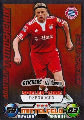 Sticker Anatoliy Tymoshchuk - German Football Bundesliga 2009-2010. Match Attax - Topps