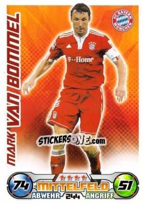 Sticker MARK VAN BOMMEL - German Football Bundesliga 2009-2010. Match Attax n. 244 - Topps