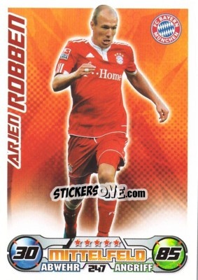 Sticker ARJEN ROBBEN - German Football Bundesliga 2009-2010. Match Attax n. 247 - Topps