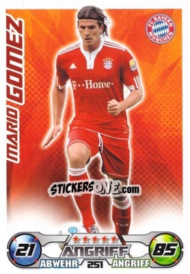 Sticker MARIO GOMEZ - German Football Bundesliga 2009-2010. Match Attax - Topps