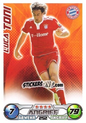 Sticker LUCA TONI - German Football Bundesliga 2009-2010. Match Attax n. 252 - Topps