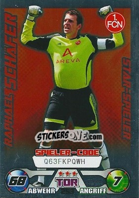 Sticker Raphael Schäfer - German Football Bundesliga 2009-2010. Match Attax - Topps