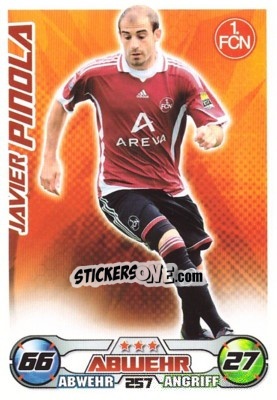 Sticker JAVIER PINOLA - German Football Bundesliga 2009-2010. Match Attax - Topps