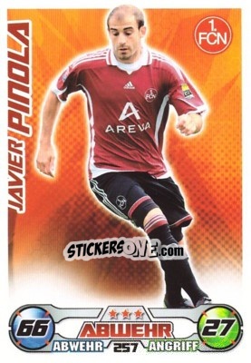 Sticker JAVIER PINOLA - German Football Bundesliga 2009-2010. Match Attax n. 257 - Topps