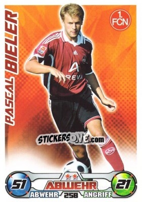 Sticker PASCAL BIELER - German Football Bundesliga 2009-2010. Match Attax n. 258 - Topps