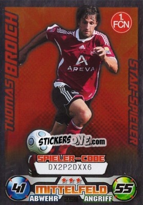 Sticker Thomas Broich - German Football Bundesliga 2009-2010. Match Attax - Topps