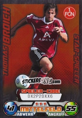 Sticker Thomas Broich - German Football Bundesliga 2009-2010. Match Attax n. 259 - Topps