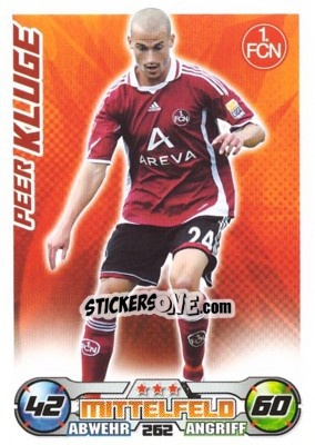 Sticker PEER KLUGE - German Football Bundesliga 2009-2010. Match Attax - Topps