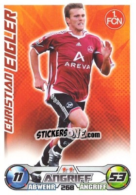 Sticker CHRISTIAN EIGLER - German Football Bundesliga 2009-2010. Match Attax - Topps