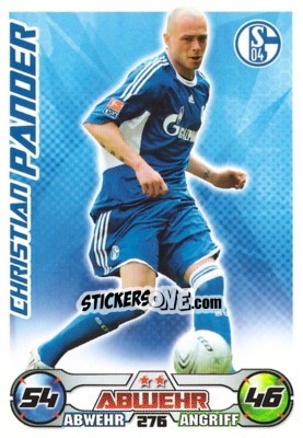 Cromo CHRISTIAN PANDER - German Football Bundesliga 2009-2010. Match Attax n. 276 - Topps