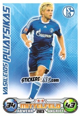 Sticker VASILEIOS PLIATSIKAS - German Football Bundesliga 2009-2010. Match Attax n. 283 - Topps