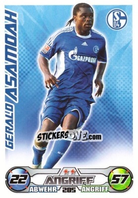 Sticker GERALD ASAMOAH - German Football Bundesliga 2009-2010. Match Attax - Topps
