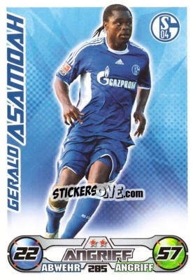 Sticker GERALD ASAMOAH - German Football Bundesliga 2009-2010. Match Attax n. 285 - Topps