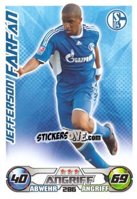 Sticker JEFFERSON FARFAN - German Football Bundesliga 2009-2010. Match Attax n. 286 - Topps