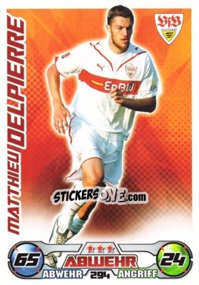 Sticker MATTHIEU DELPIERRE - German Football Bundesliga 2009-2010. Match Attax - Topps