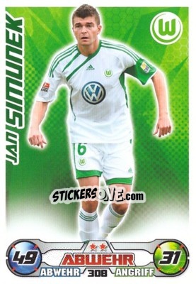 Sticker JAN SIMUNEK - German Football Bundesliga 2009-2010. Match Attax n. 308 - Topps