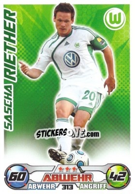 Sticker SASCHA RIETHER - German Football Bundesliga 2009-2010. Match Attax - Topps