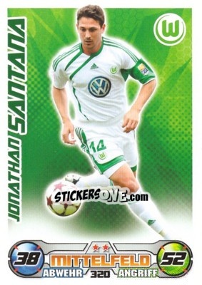 Cromo JONATHAN SANTANA - German Football Bundesliga 2009-2010. Match Attax - Topps