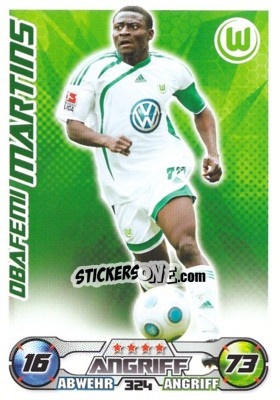 Sticker OBAFEMI MARTINS - German Football Bundesliga 2009-2010. Match Attax n. 324 - Topps