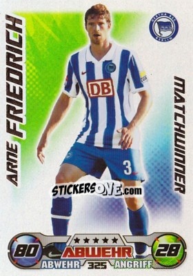 Cromo Arne Friedrich - German Football Bundesliga 2009-2010. Match Attax - Topps