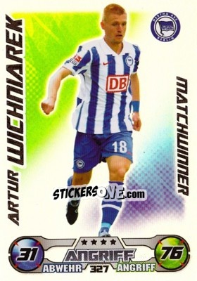 Sticker Artur Wichniarek - German Football Bundesliga 2009-2010. Match Attax n. 327 - Topps