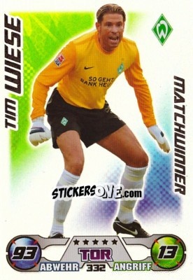 Sticker Tim Wiese - German Football Bundesliga 2009-2010. Match Attax n. 332 - Topps