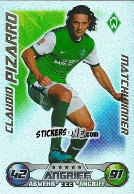 Sticker Claudio Pizarro - German Football Bundesliga 2009-2010. Match Attax n. 333 - Topps
