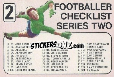 Sticker Checklist Series 2 - Scottish Footballers 1973-1974
 n. 171 - A&BC