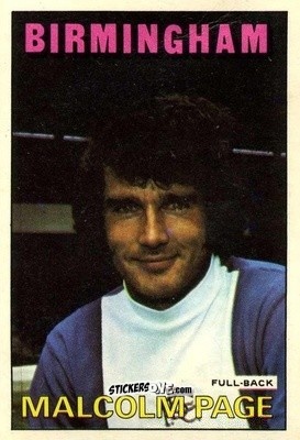 Sticker Malcolm Page - Footballers 1972-1973
 n. 112 - A&BC