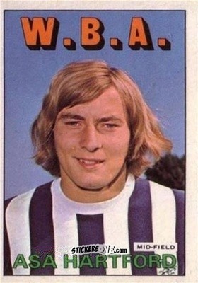 Sticker Asa Hartford - Scottish Footballers 1972-1973
 n. 69 - A&BC