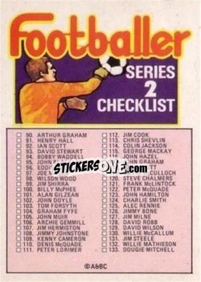 Cromo Checklist - Scottish Footballers 1972-1973
 - A&BC