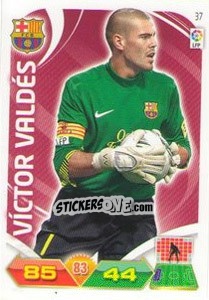 Sticker Víctor Valdés - Liga BBVA 2011-2012. Adrenalyn XL n. 37 - Panini