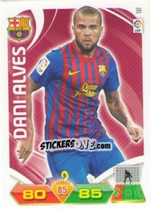 Sticker Dani Alves - Liga BBVA 2011-2012. Adrenalyn XL n. 38 - Panini